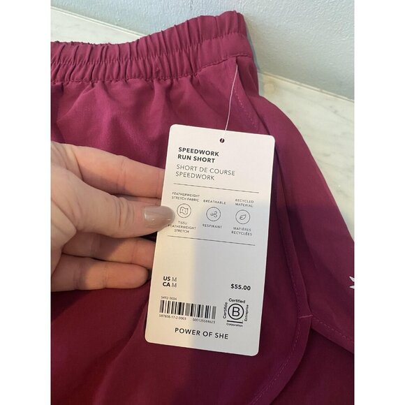 Athleta Speedwork Run Short Womens Medium Purple Running Athletic Gym Shorts - Picture 3 of 5